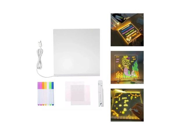 &u+ PIZARRON LUMINOSO 15X15 + TRIPODE + 7 MARCADORES (5367)